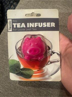 New Tovolo Loose Tea Infuser Perfect Steep, Silicone Safe-Pink Pig